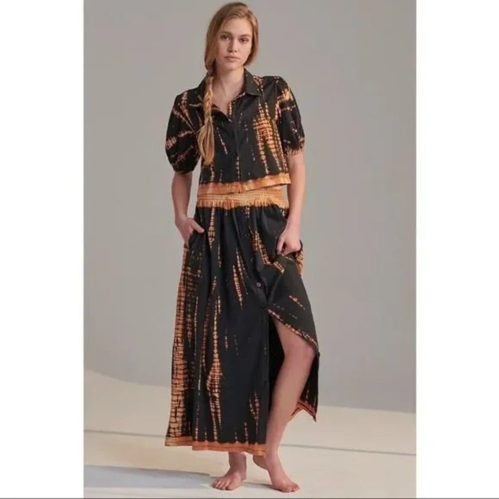 Anthropologie Saturday Sunday Annika Black Tie Dye Skirt only MEDIUM